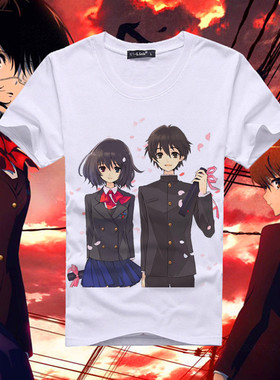 another 替身推理悬疑惊悚动漫T恤夜山3班见崎鸣榊原恒一赤泽短袖