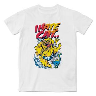 搞笑害怕讨厌猫的相扑选手时尚印花短袖T恤