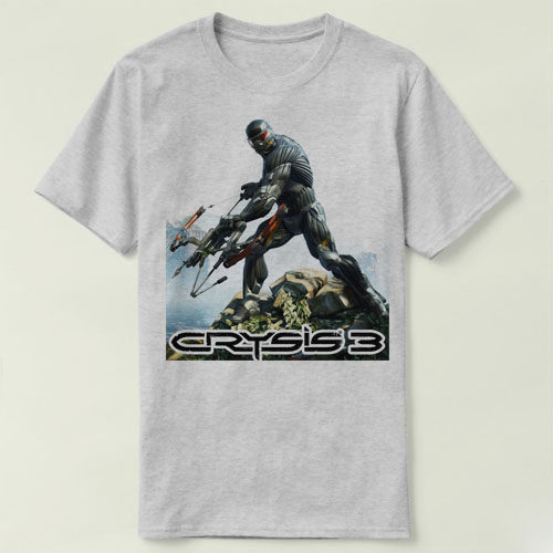Crysis 3 Tee video GAME Shirt 孤岛危机3 圆领 定制T恤