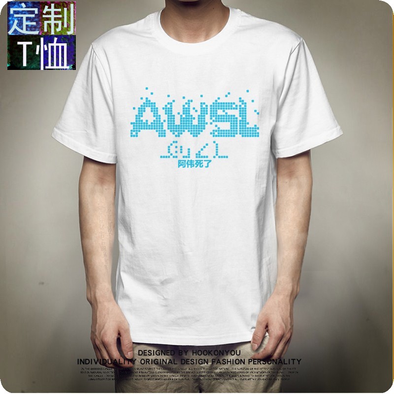 B站弹幕梗日式和风二次元t恤动漫短袖老番茄奥利给弹幕护体上衣潮