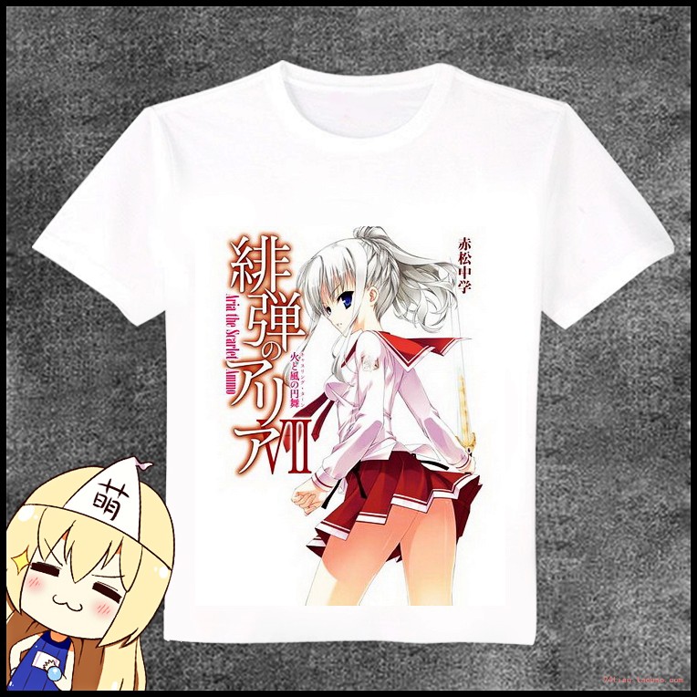 衣服 绯弹的亚里亚 贞徳达尔克 动漫T恤 二次元长短袖白T 周边