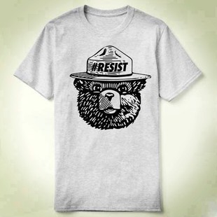 儿童 T恤 bear Shirt Tee 定制 Resist says Smokey 斯莫基熊