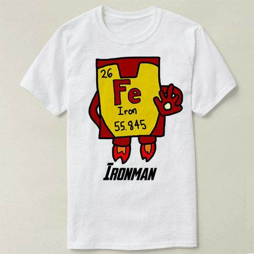 Chemistry 化学 IRONMAN 钢铁侠 Fe  男女diy Tee T-Shirt T恤