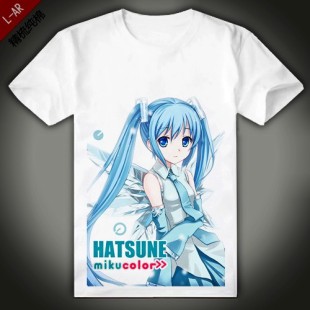 初音未来 雪初音 动漫T恤 精梳A3 白色短袖T恤 男女T恤修身款