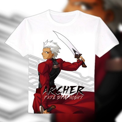 fate stay night 命运之夜 Archer 远坂凛 动漫T恤 长短袖白T痛T
