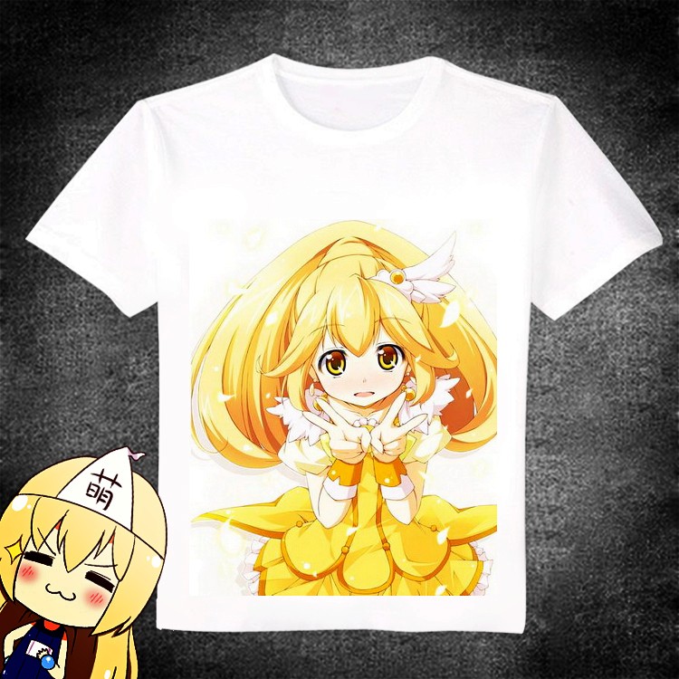 包邮 光之美少女smile 黄濑弥生 动漫T恤 长短袖白T 圆领T 痛T
