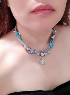 无金属皮革女项链时尚