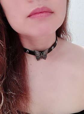 无皮革女锁骨项链酷潮