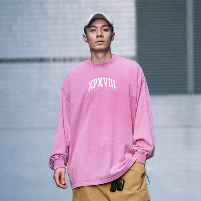 XPX长袖蜡染做旧团队印花