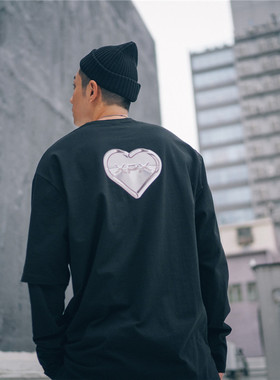 XPX 周柏豪 METALLIC HEART LONG TEE 金属心形图案长袖T恤