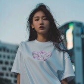 T恤 周柏豪 XPX 女装 GRAFFITI 爱心涂鸦印花风格 长款 SHIRT 短袖