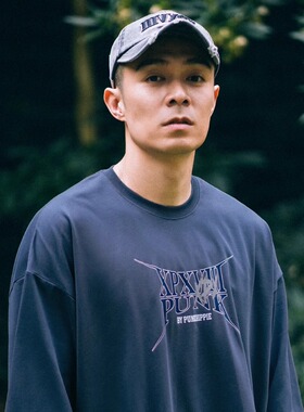 XPX 周柏豪 团队哑面胶浆印花圆领短袖T恤