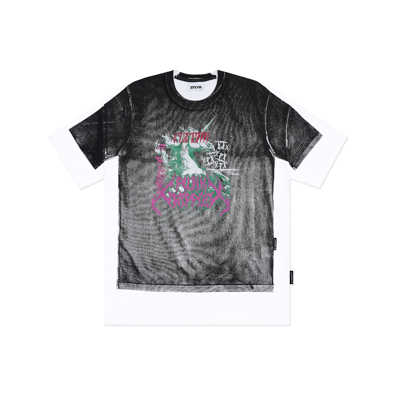 XPX 周柏豪 手刷视错觉图案效果团队印花短袖T恤