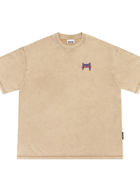 XPX 周柏豪 GOTHIC STYLE 哥特式风格字母印花水洗做旧短袖T恤