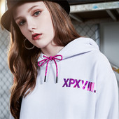 周柏豪 CONTRAST DRAW XPX STRING 拉绳连帽加绒卫衣