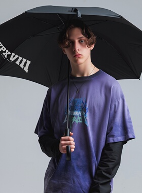 XPX 周柏豪 REVERSE UMBRELLA 团队印花直杆长柄双层反向雨伞