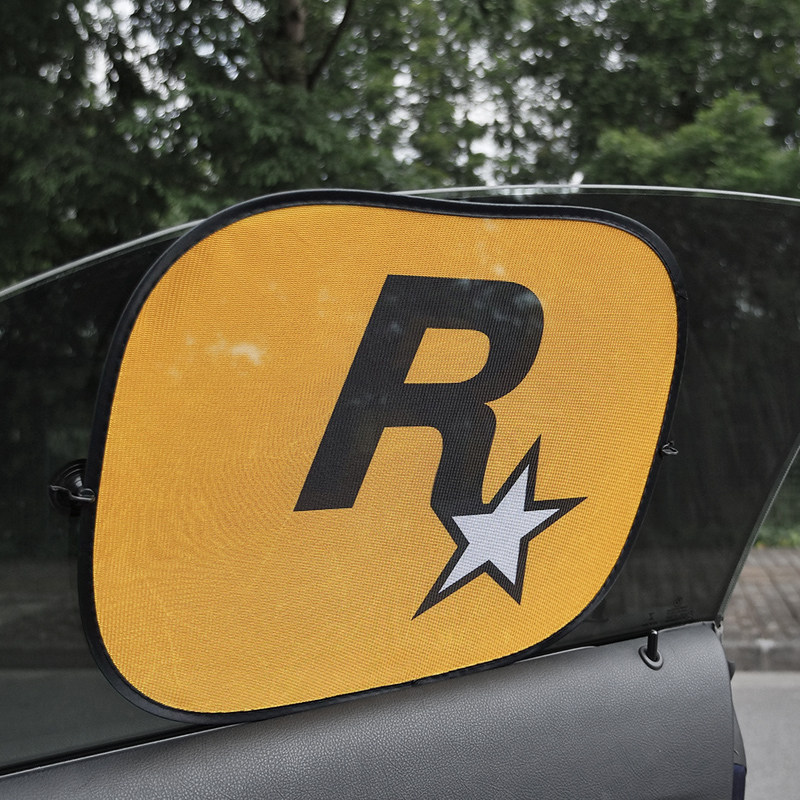 汽车遮阳帘GTA游戏周边R星车内通用隐私车窗防晒隔热挡吸盘卡通