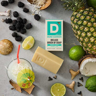 美国 Duke Cannon 男士大块香皂 热带漂流椰子青柠持久香氛沐浴皂
