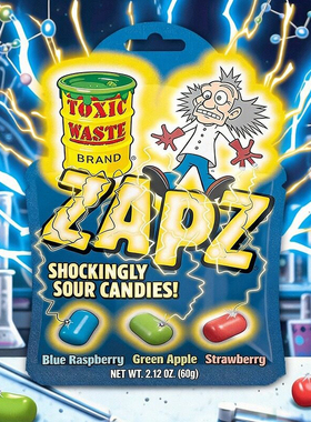 美国Toxic Waste-酸味糖果酥脆外层嚼劲夹心蓝树莓青苹果草莓口味