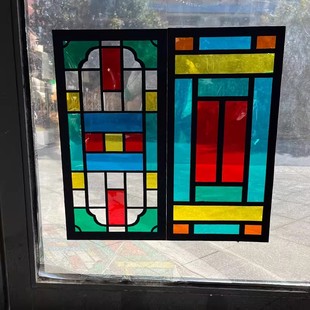 满洲窗光影彩色玻璃纸幼儿园环创材料DIY画室艺术亲子手工材料包