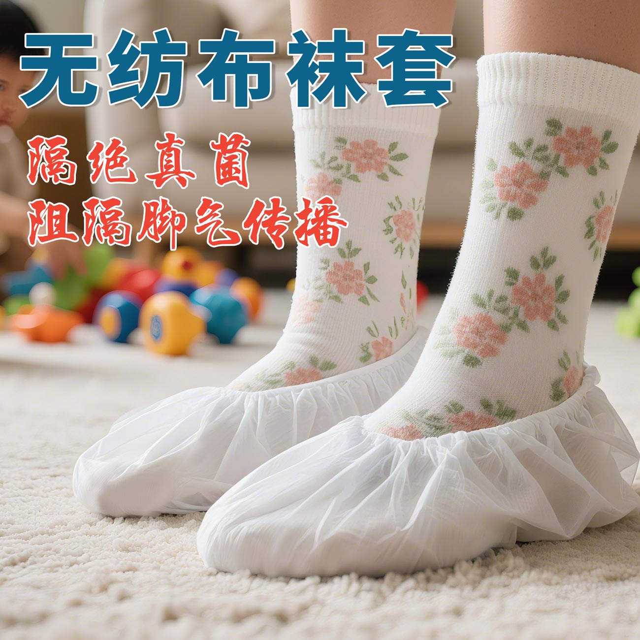 一次性无纺布爬爬垫专用鞋套