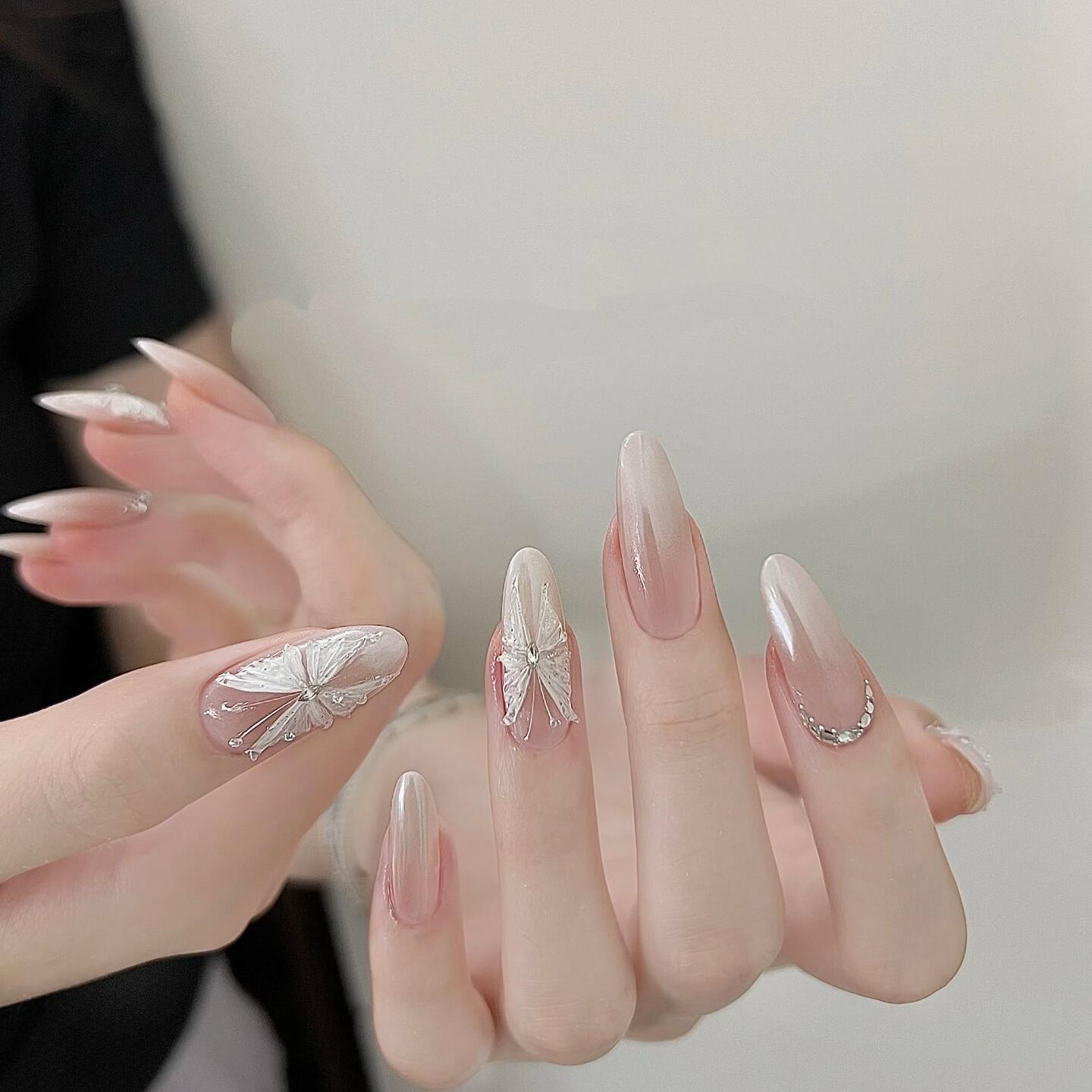 手工定制穿戴美甲立体蝴蝶裸色婚纱婚甲显白白花日常渐变孕妇新娘,彩妆/香水/美妆工具,穿戴甲/甲片,淘宝优惠券,粉丝福利购,淘宝优惠卷