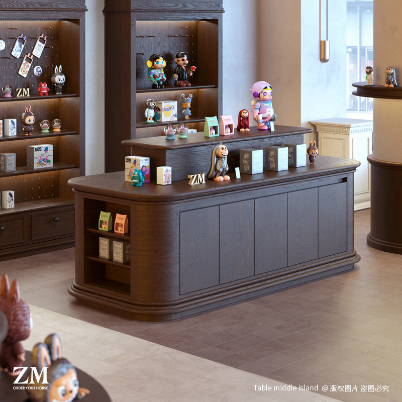 中岛流水台桌文创商品售卖展示柜