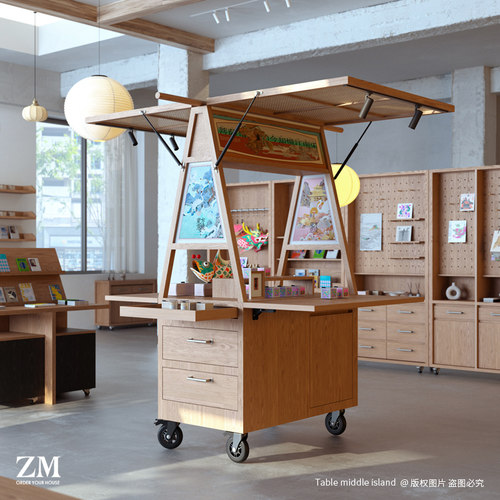 国风货郎车造物展示推车文创摊位