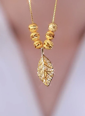 项链金枝玉叶钛钢女性