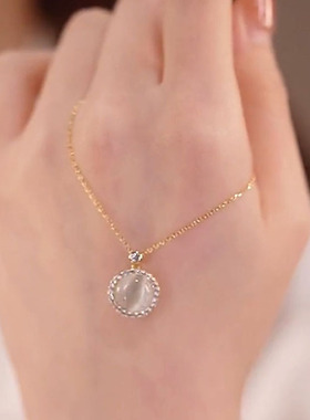 会旋转的项链女锁骨链