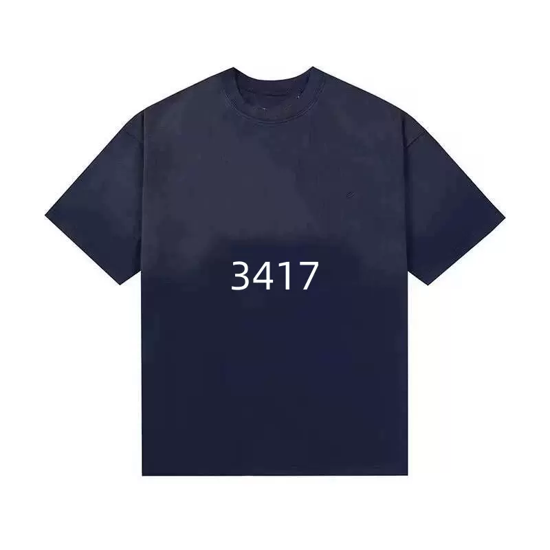 Maison Margiela MM6 做旧模糊LOGO字母印花短袖T恤 灰蓝色 黑色 46码 48码 50码 52码