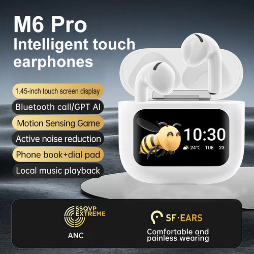 earbuds headphone Screen Display Wireless Bluetooth Earphone