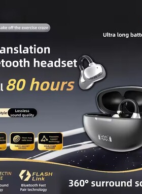 Translator Headphones AI Translation ear clip Sports Earbuds