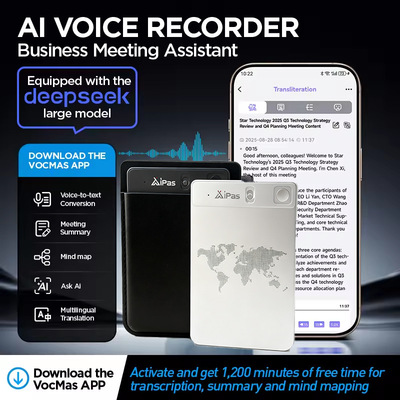 AI Voice Recorder Note Voice ChatGPT Smart Transcription 64G