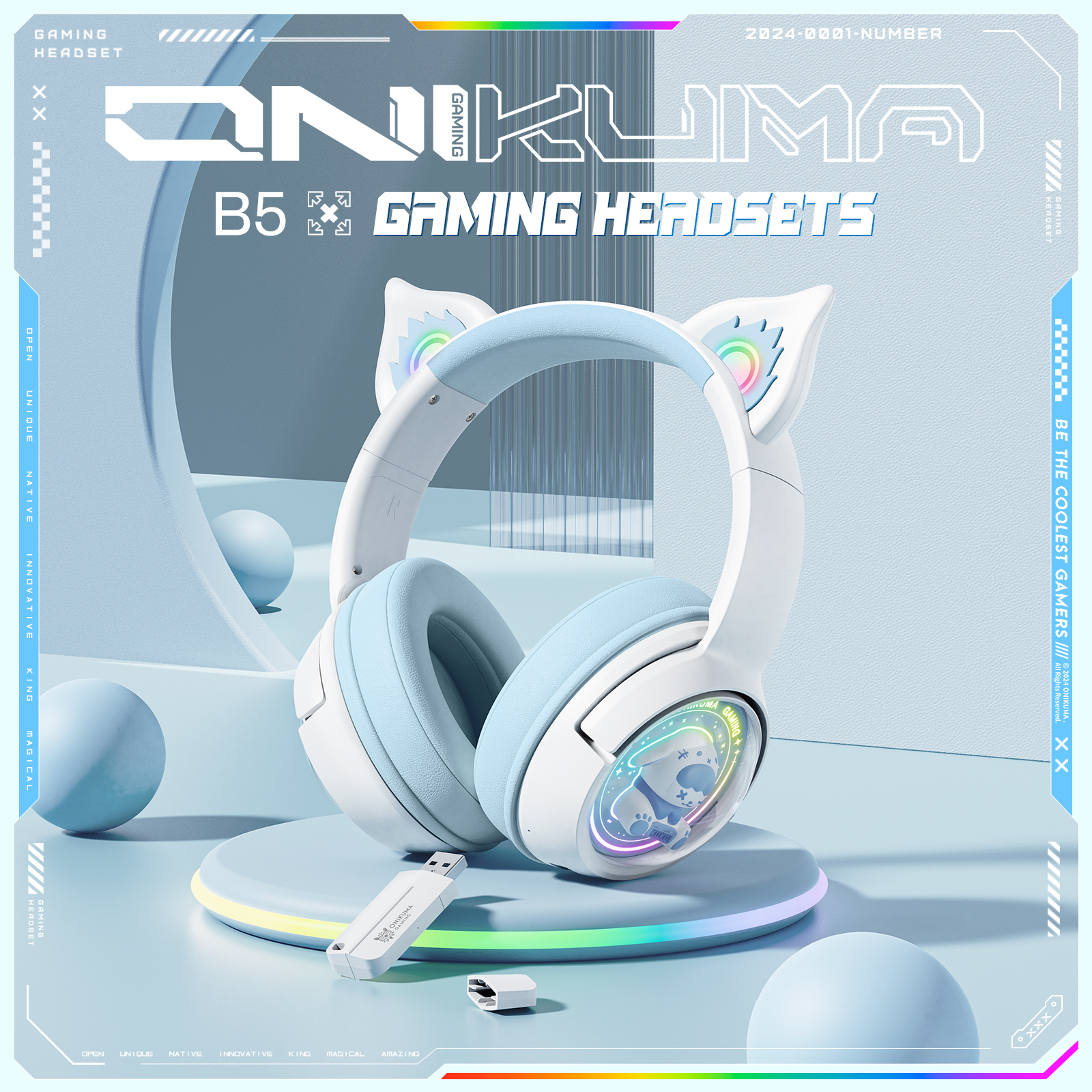 ONIKUMA B5 Gaming Headset Gamer Headset  for iPad Tablet PS4
