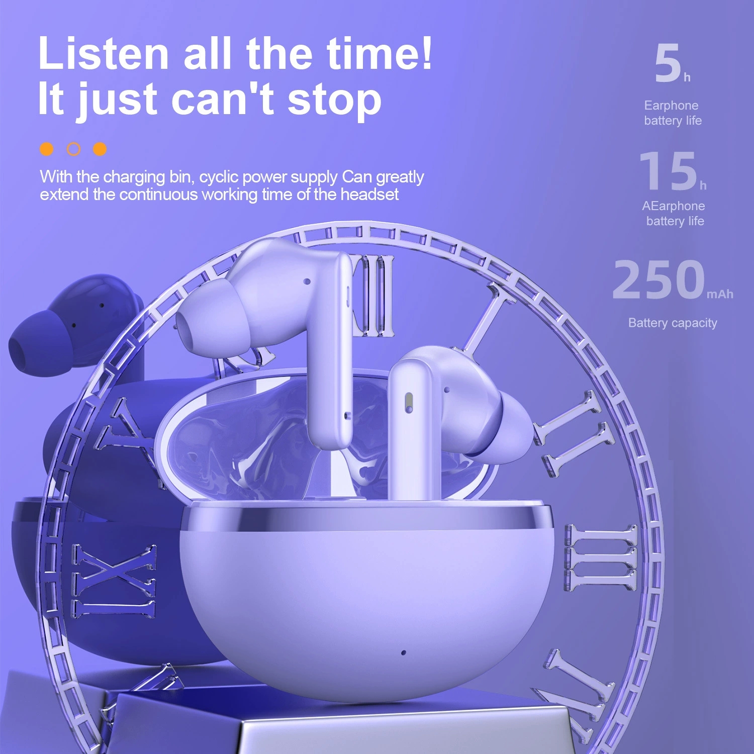 AI translator TWS  Earphone Wireless Bluetooth Headphone