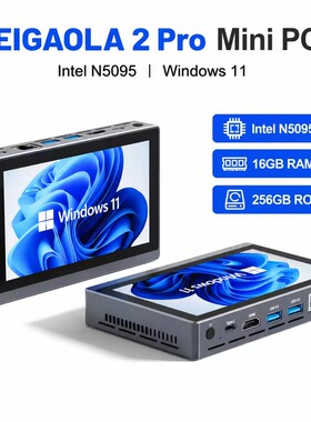 HEIGAOLA 2 Pro Mini PC Windows 11 Intel N5095 16GB RAM 256GB EMMC Touch Screen Computer 4K HDMI