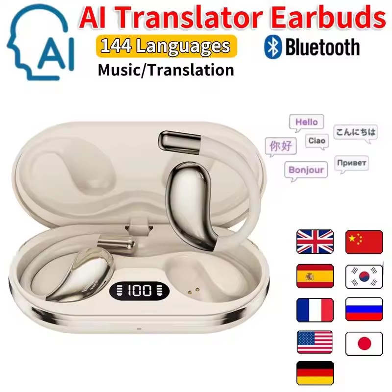 Ai Translator Earbuds 144 Language Translator Headphone