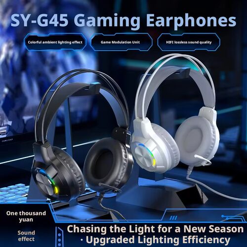 Wired Over-Ear Gaming Headset Deep Bass Noise Cancelling
