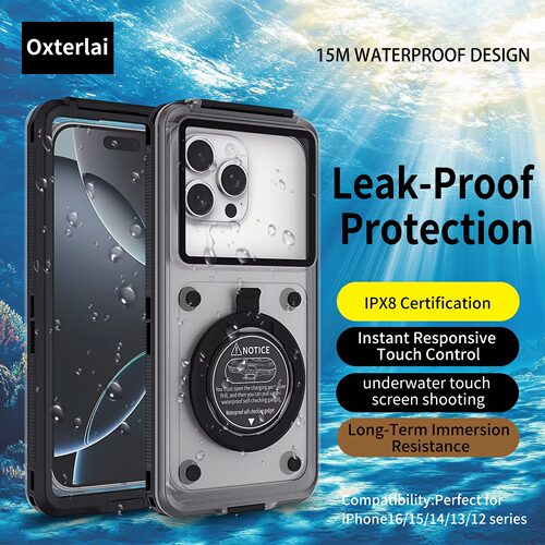 15 meter deep waterproof phone case for 6.9-inch devices iPhone, Samsung Redmi  vivo,Google, oppo