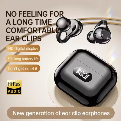 AI translator Open Ear Headphones,Bluetooth Clip on Earbuds