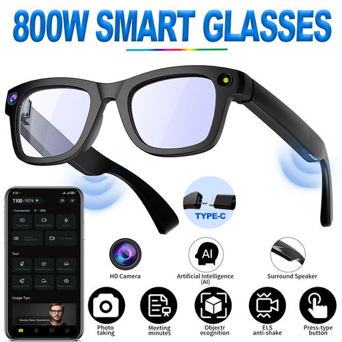 AI Glasses 64GB 800W Camera Video Shooting smart translator