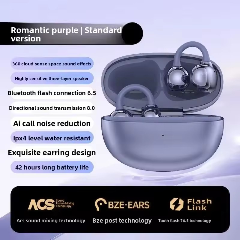 OWS Clip-On Bluetooth Earphones Wireless headphone earbuds