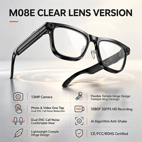 AI Smart Glasses IMX681 13MP Camera Translation earbuds