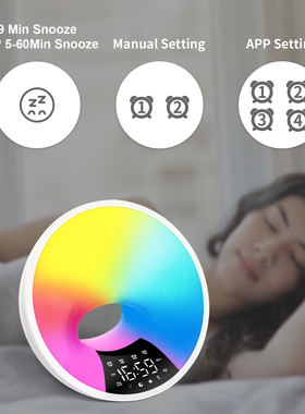 Sunrise Alarm Clock,Wake Up Light Tuya Smart FM Radio