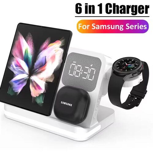 Wireless Charger Stand Clock For Samsung Galaxy Watch Dock