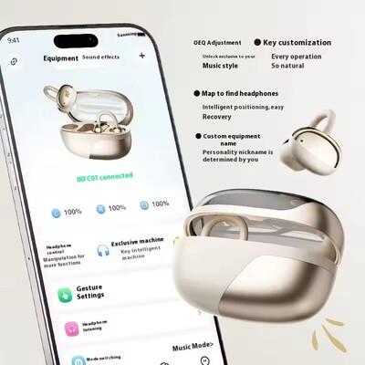 Bluetooth Wireless Earphones HiFi Open Earbuds Deep Noise