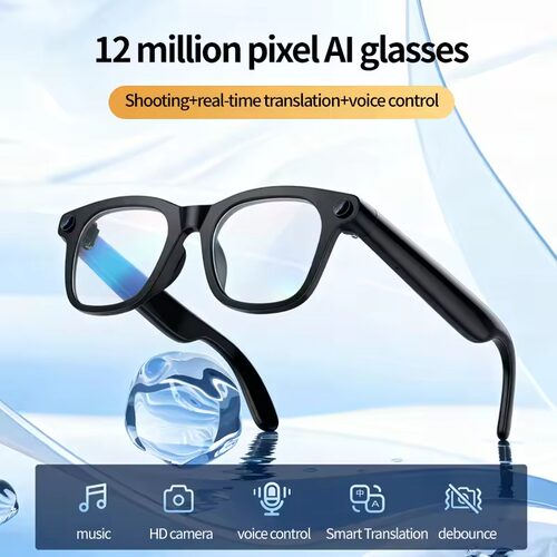 Smart Glasses 12MP Recording Camera Video AI Translator