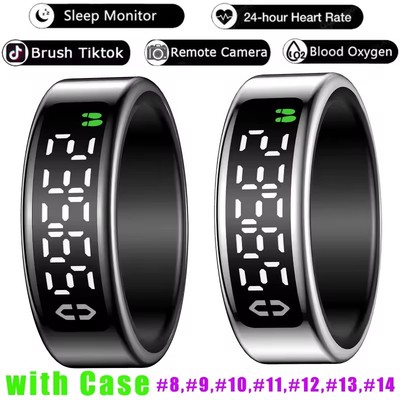 Smart Ring + Case Display Screen Gesture Swipe Video Tiktok