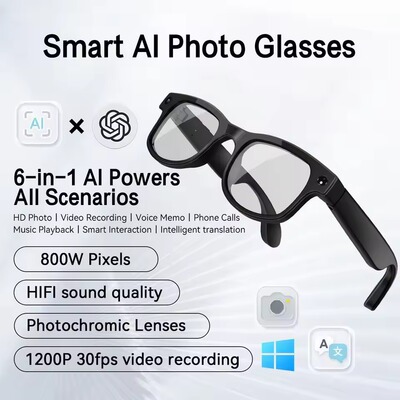 AI Smart Glasses 8MP Camera Video Translation Sunglasses